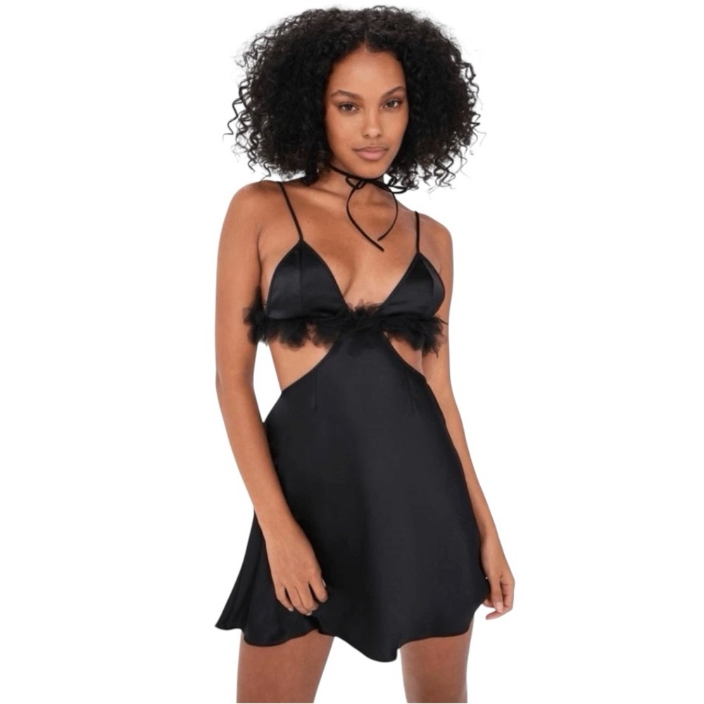 For Love and Lemons organza trim slip dress